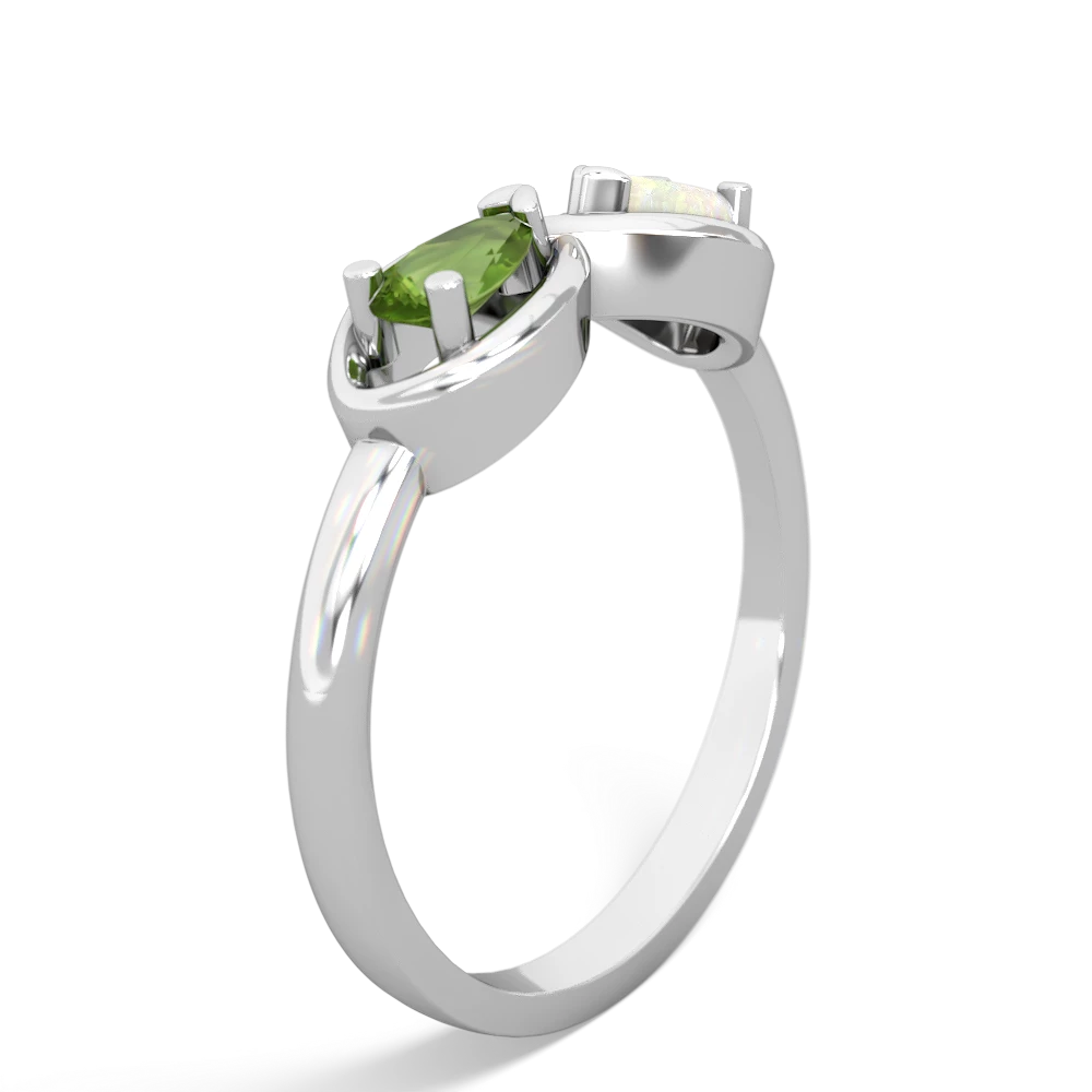 Peridot Infinity 14K White Gold ring R5050