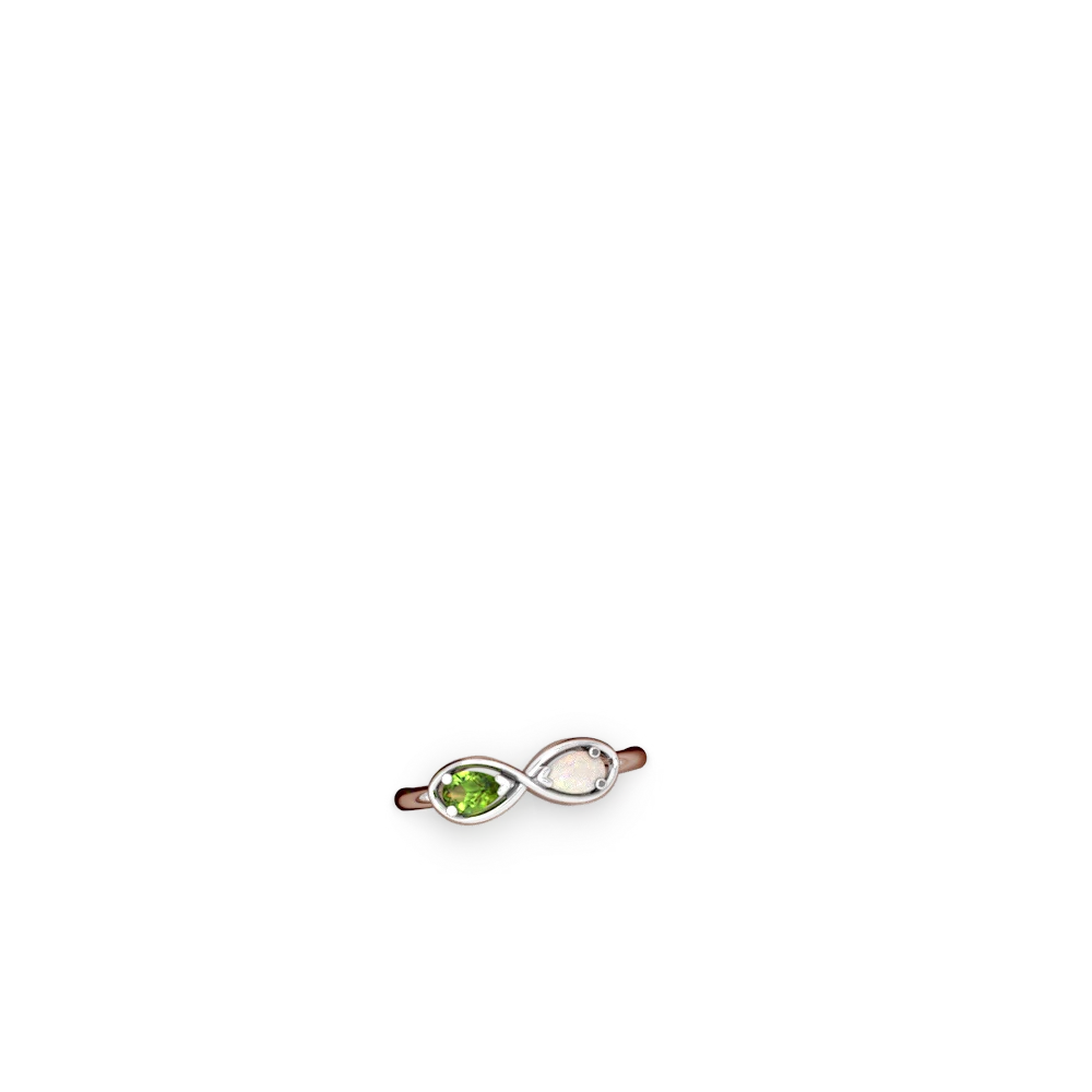 Peridot Infinity 14K White Gold ring R5050