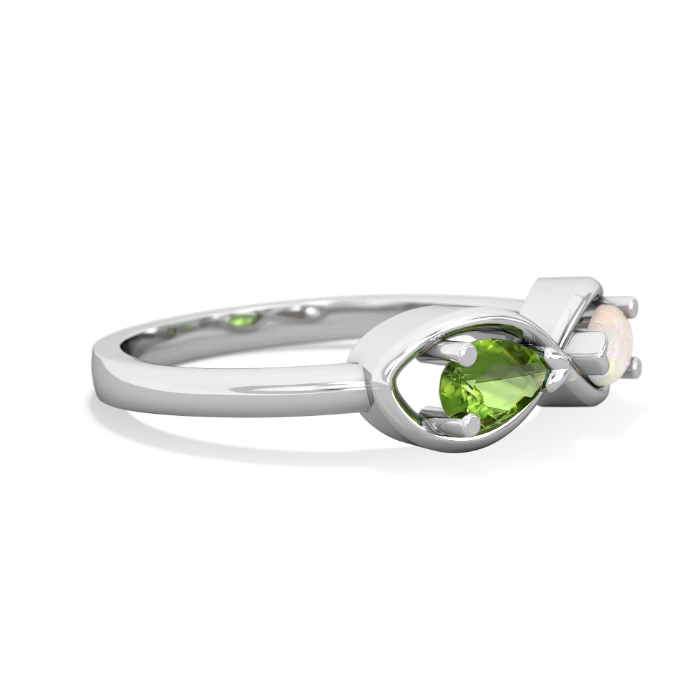 Peridot Infinity 14K White Gold ring R5050