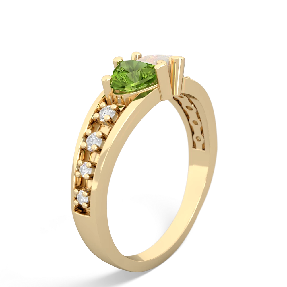 Peridot Heart To Heart 14K Yellow Gold ring R3342