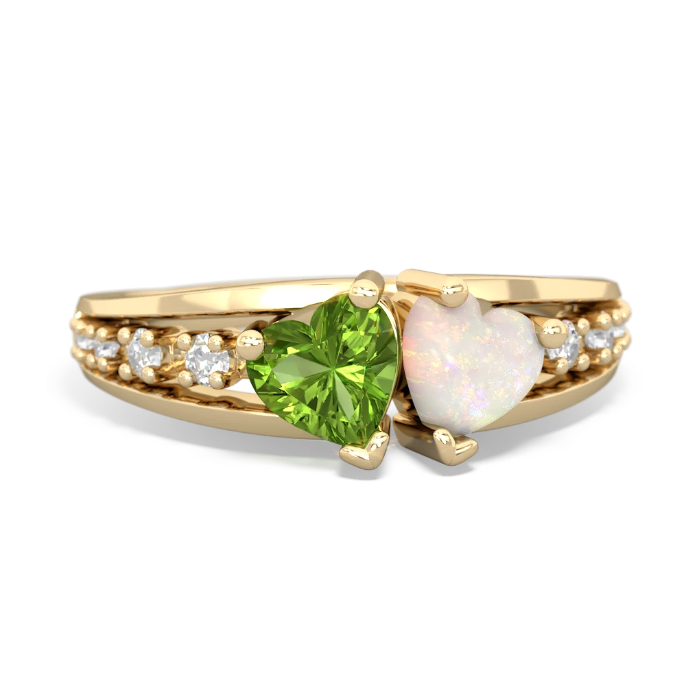 Peridot Heart To Heart 14K Yellow Gold ring R3342