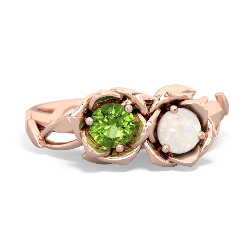 Peridot Rose Garden 14K Rose Gold ring R5510