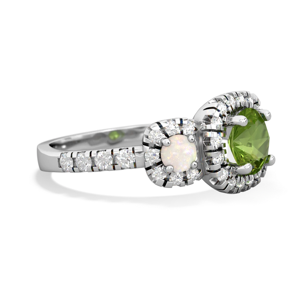 Peridot Regal Halo 14K White Gold ring R5350