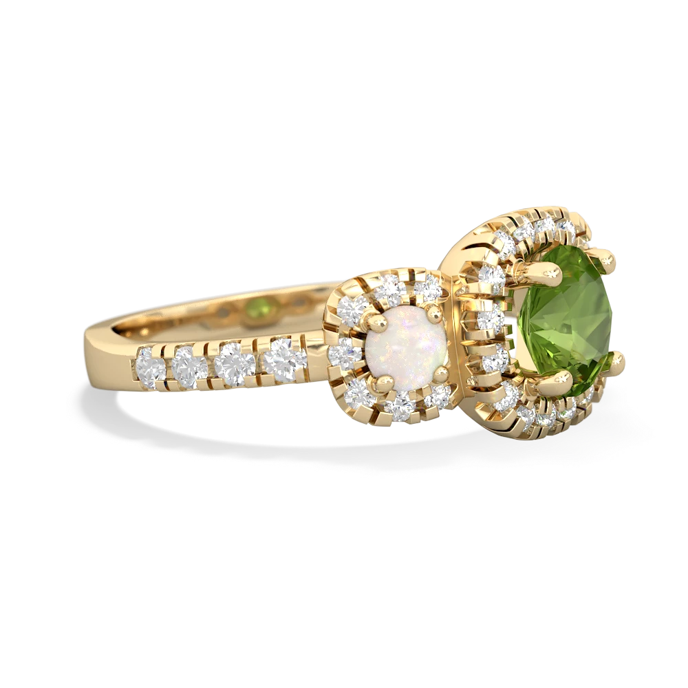 Peridot Regal Halo 14K Yellow Gold ring R5350