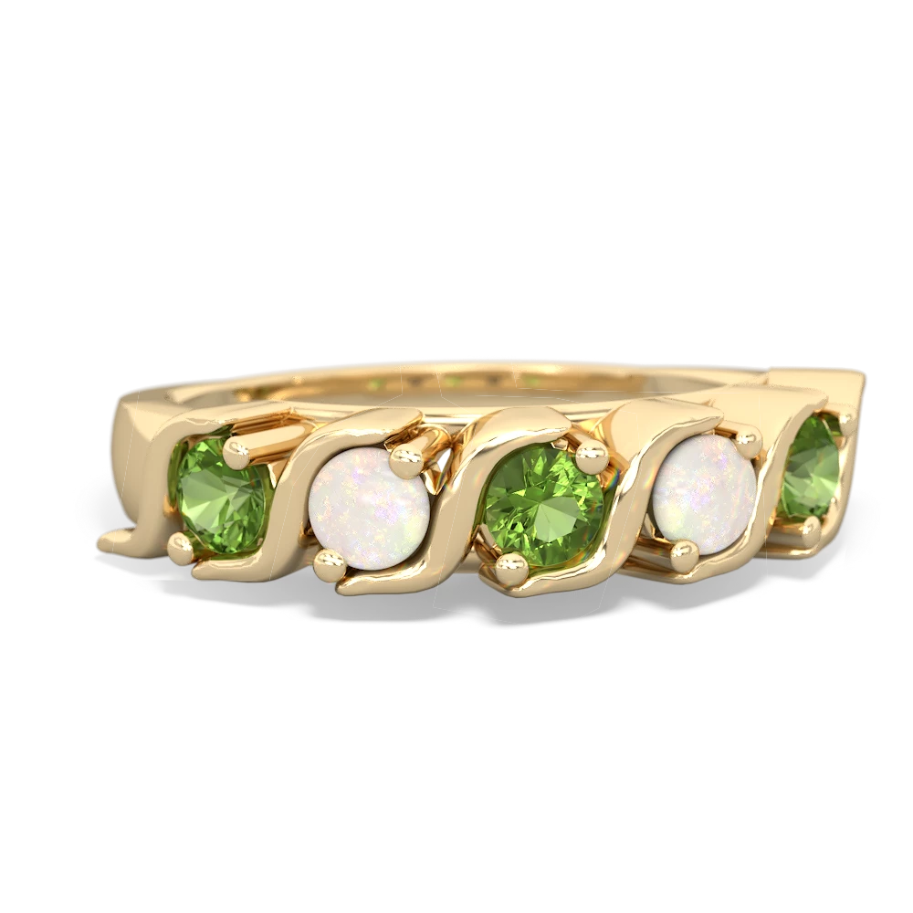 Peridot Anniversary Band 14K Yellow Gold ring R2089