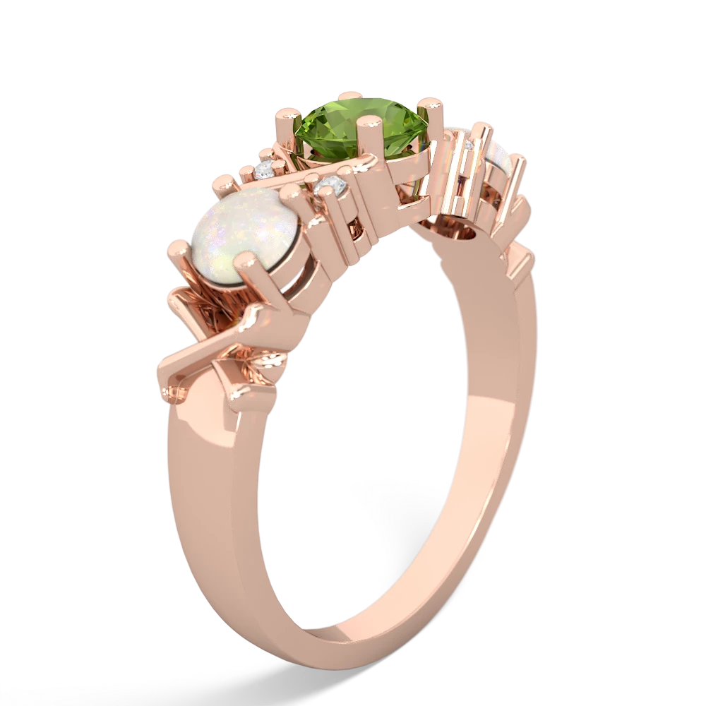 Peridot Hugs And Kisses 14K Rose Gold ring R5016