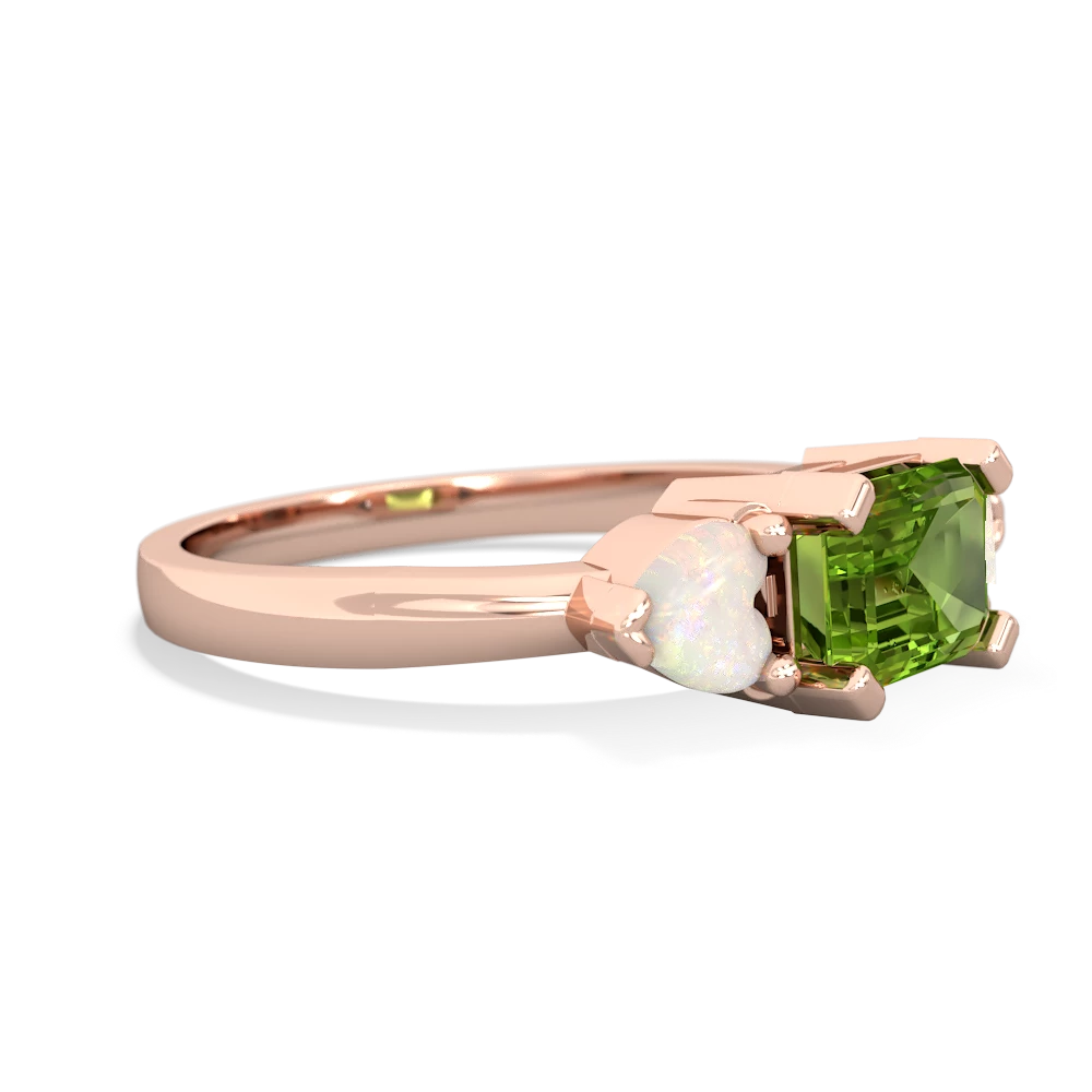 Peridot Three Stone 14K Rose Gold ring R5235