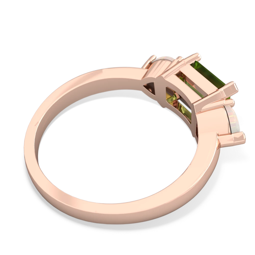 Peridot Three Stone 14K Rose Gold ring R5235