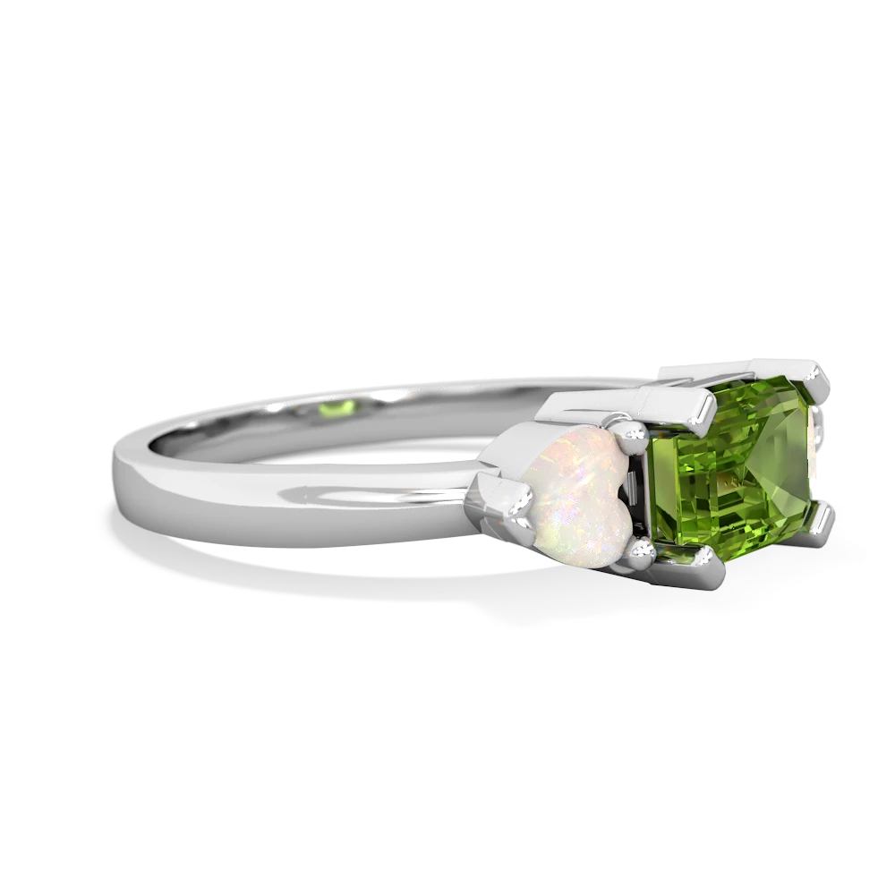 Peridot Three Stone 14K White Gold ring R5235