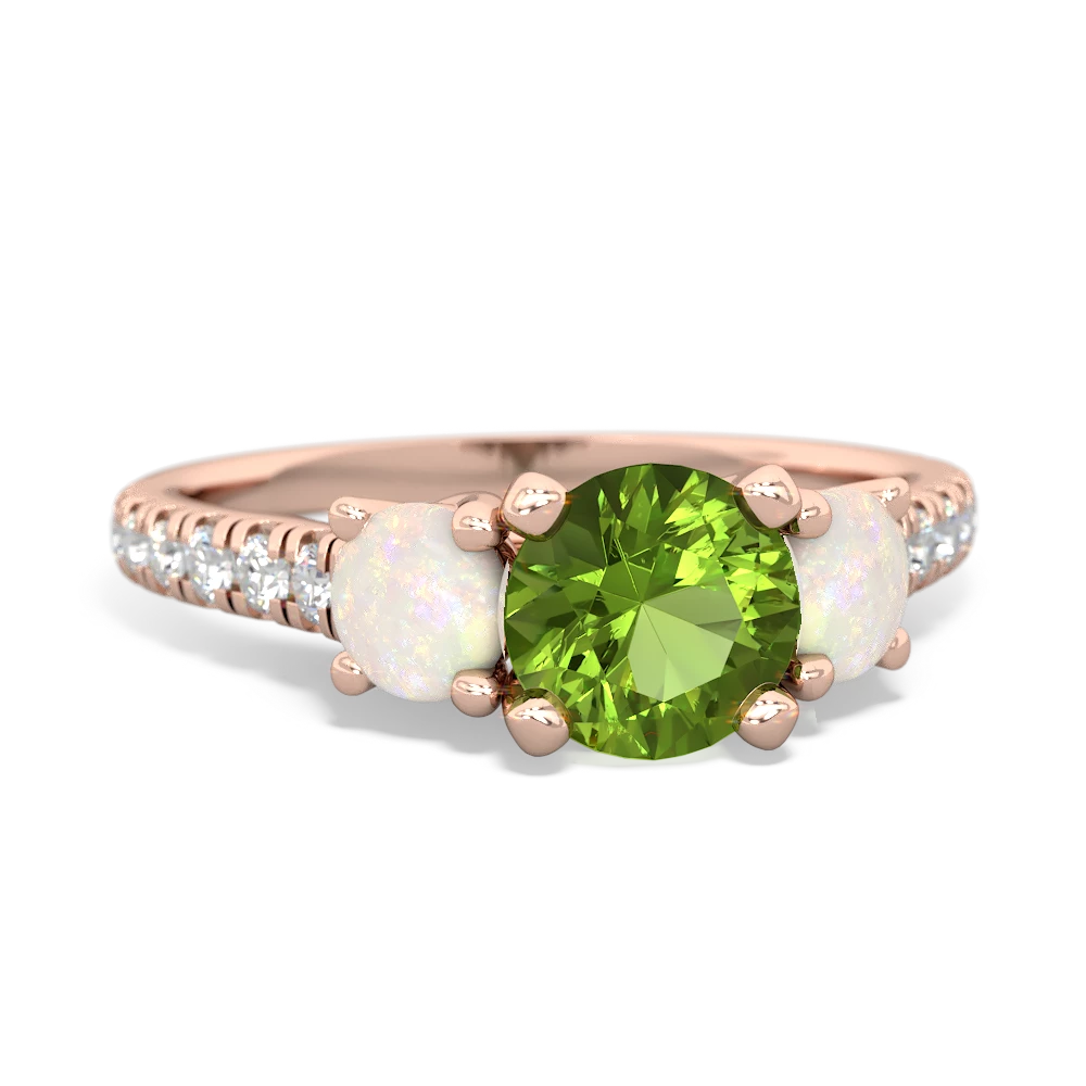 Peridot Pave Trellis 14K Rose Gold ring R5500