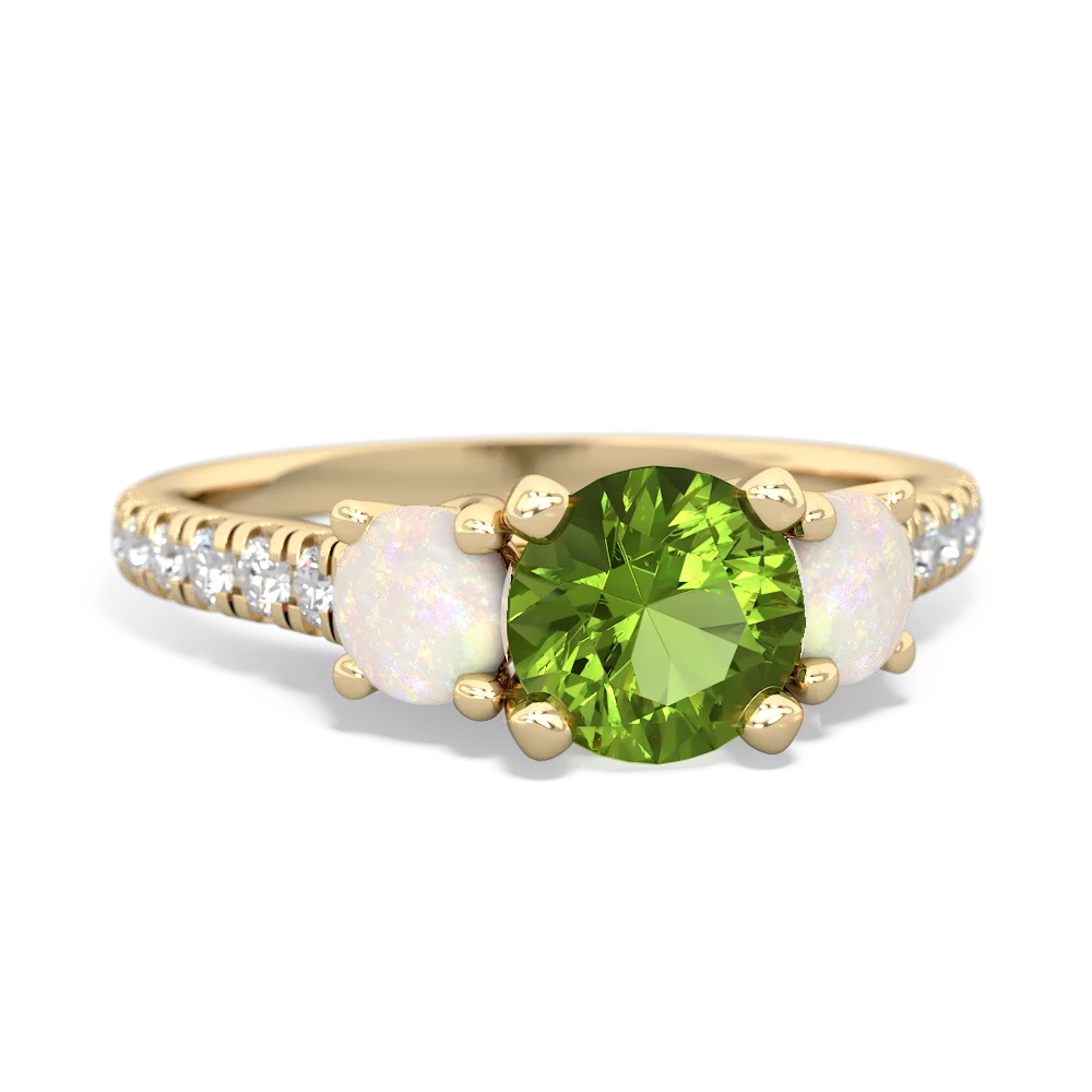 Peridot Pave Trellis 14K Yellow Gold ring R5500