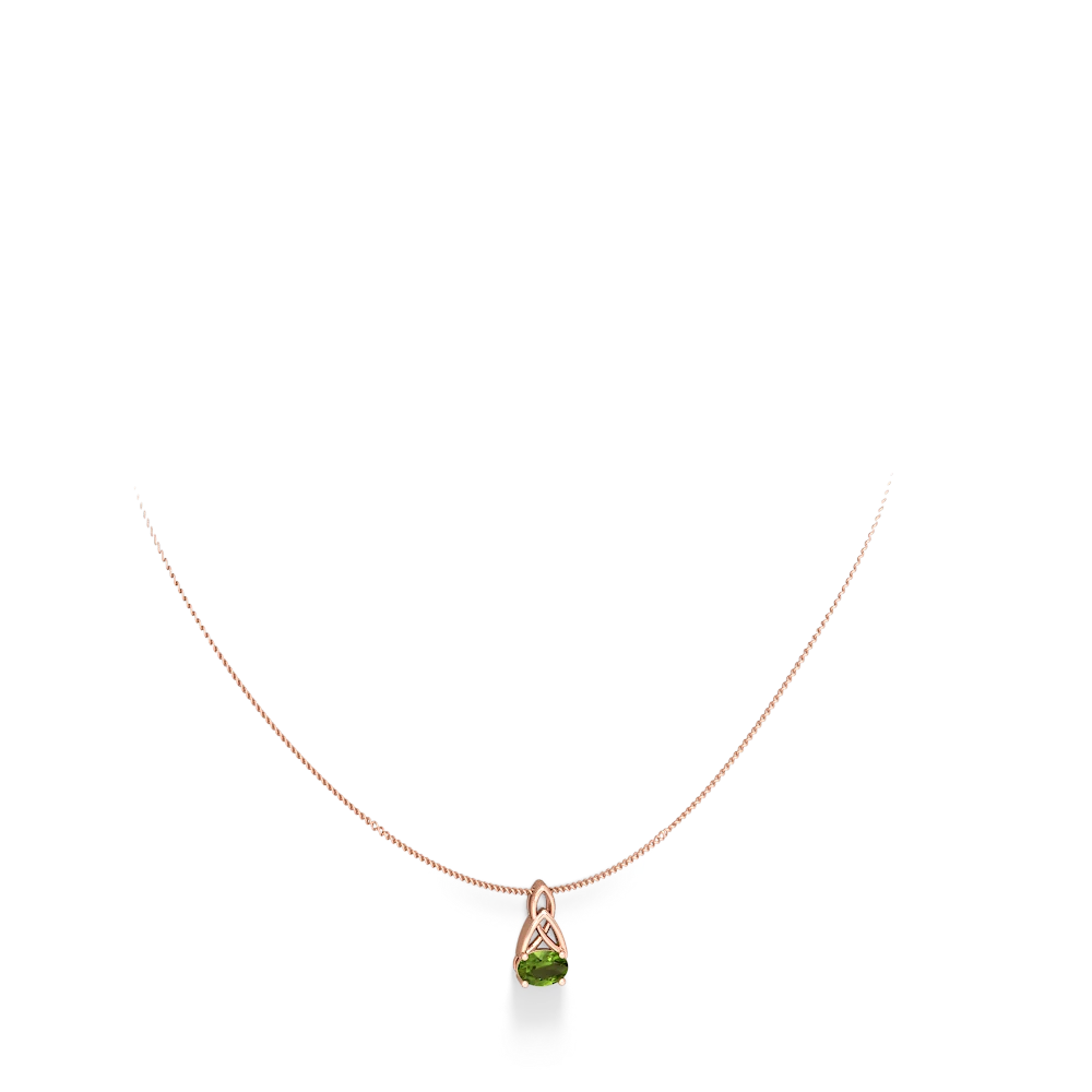 Peridot Celtic Trinity Knot 14K Rose Gold pendant P2389