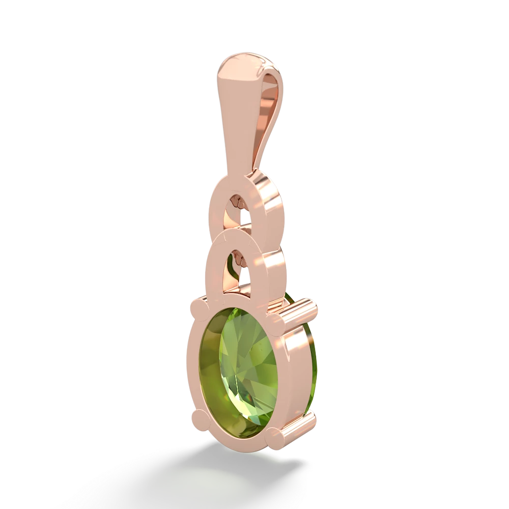 Peridot Links 14K Rose Gold pendant P4032