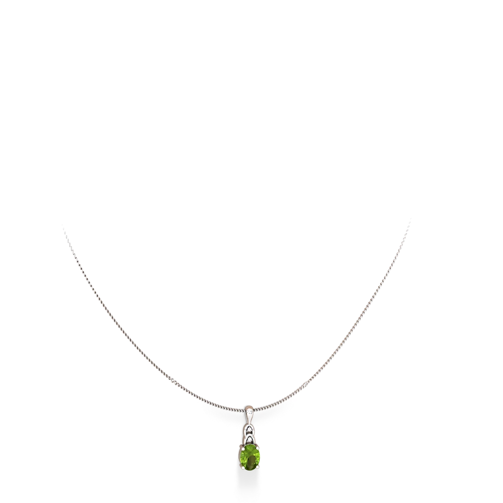 Peridot Links 14K White Gold pendant P4032