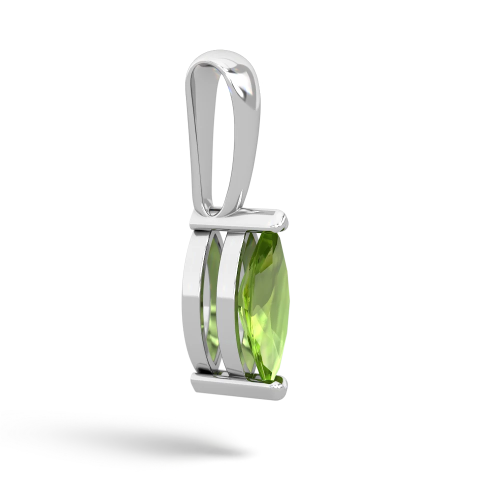 Peridot 8X4 Marquise 14K White Gold pendant P1701