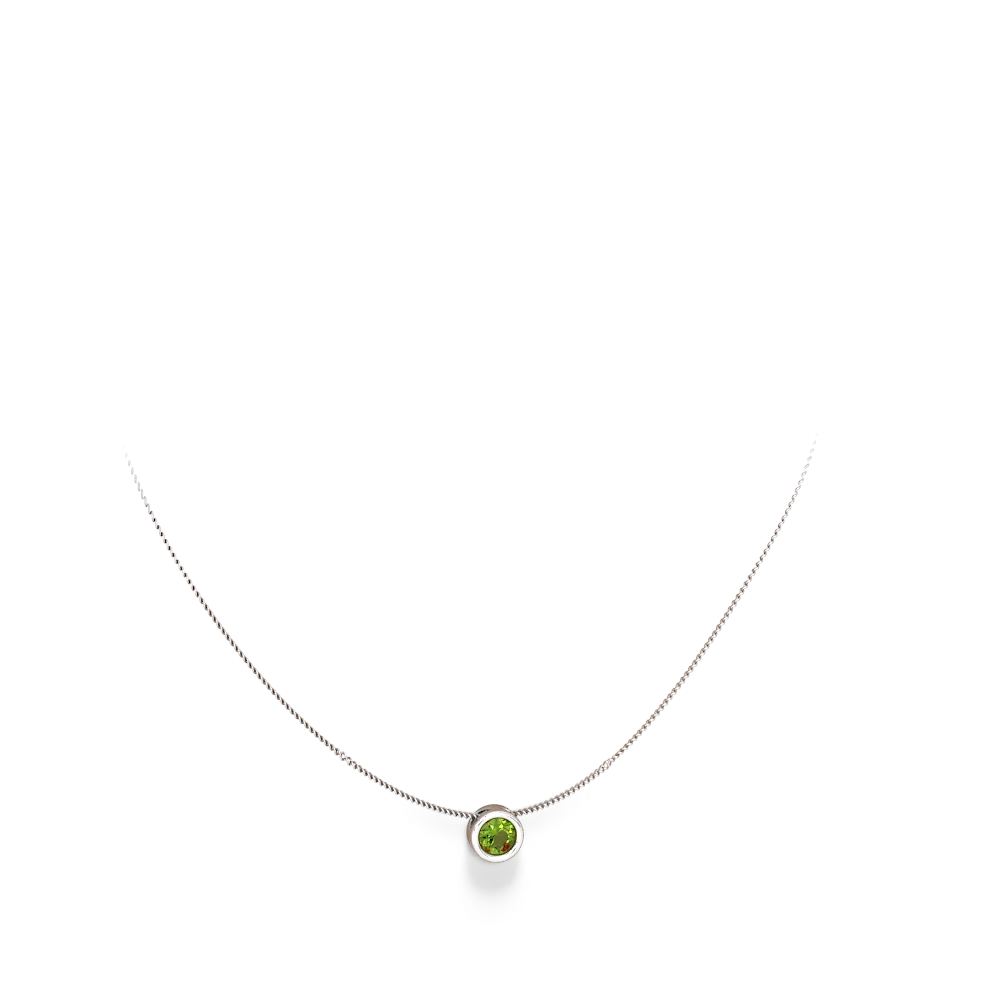 Peridot 6Mm Slide 14K White Gold pendant P3786