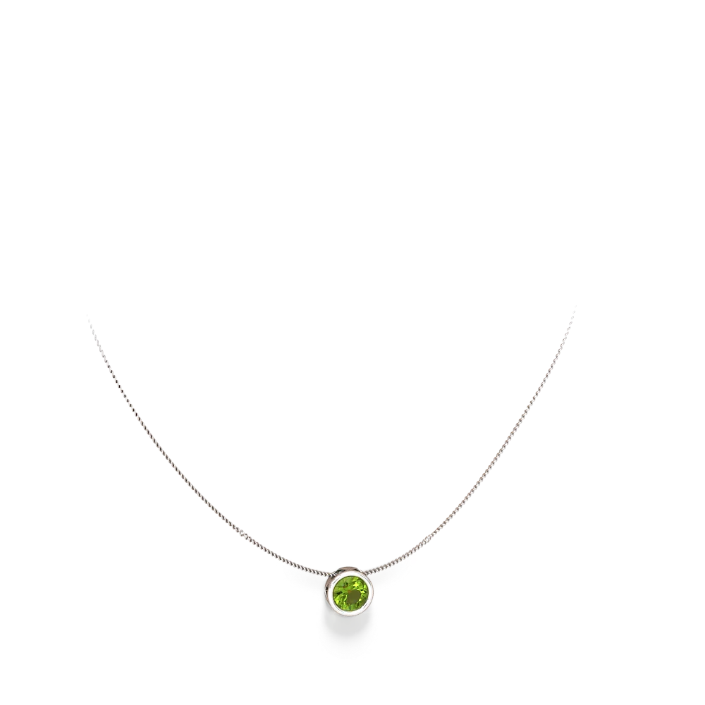 Peridot 8Mm Slide 14K White Gold pendant P3788