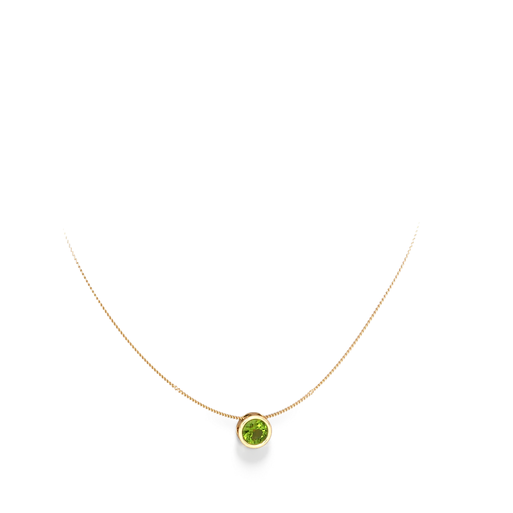 Peridot 8Mm Slide 14K Yellow Gold pendant P3788