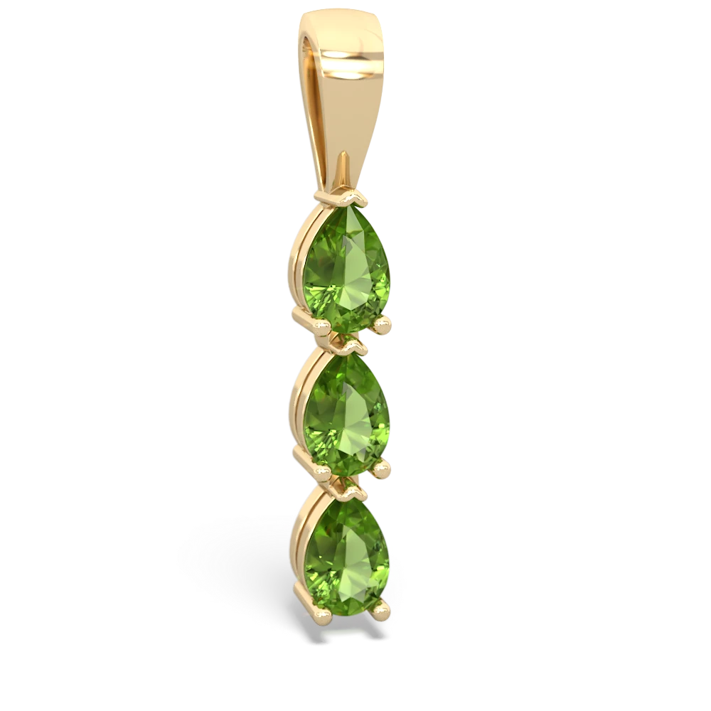 Peridot Dew Drops 14K Yellow Gold pendant P2251