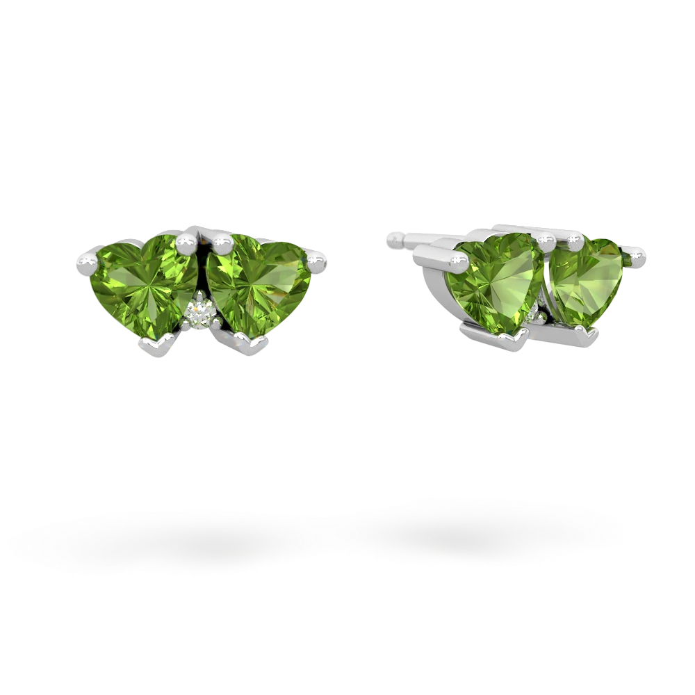 Peridot Sweethearts 14K White Gold earrings E5260