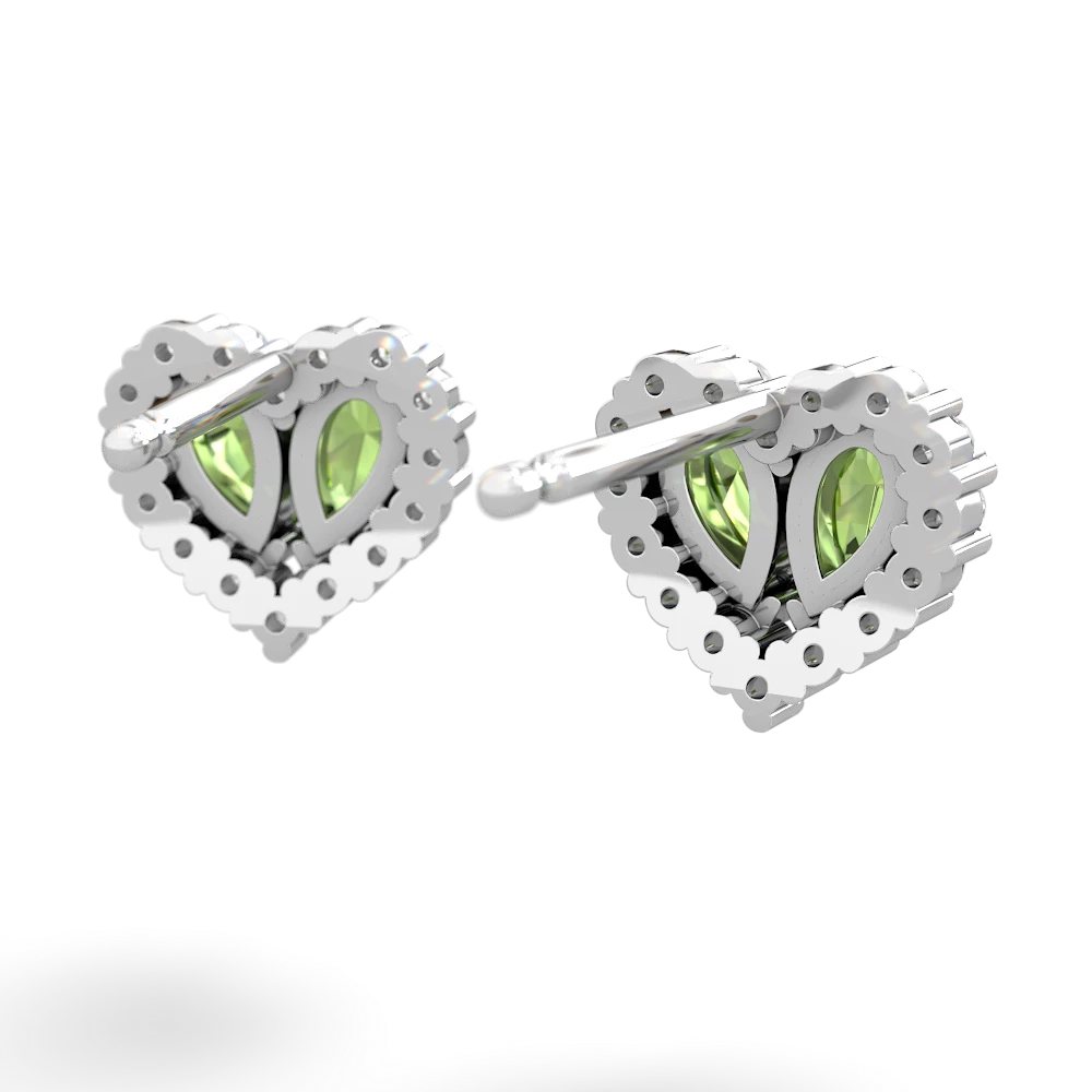 Peridot Halo 14K White Gold earrings E7008