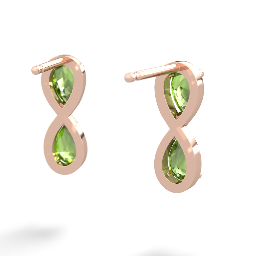 Peridot Infinity 14K Rose Gold earrings E5050