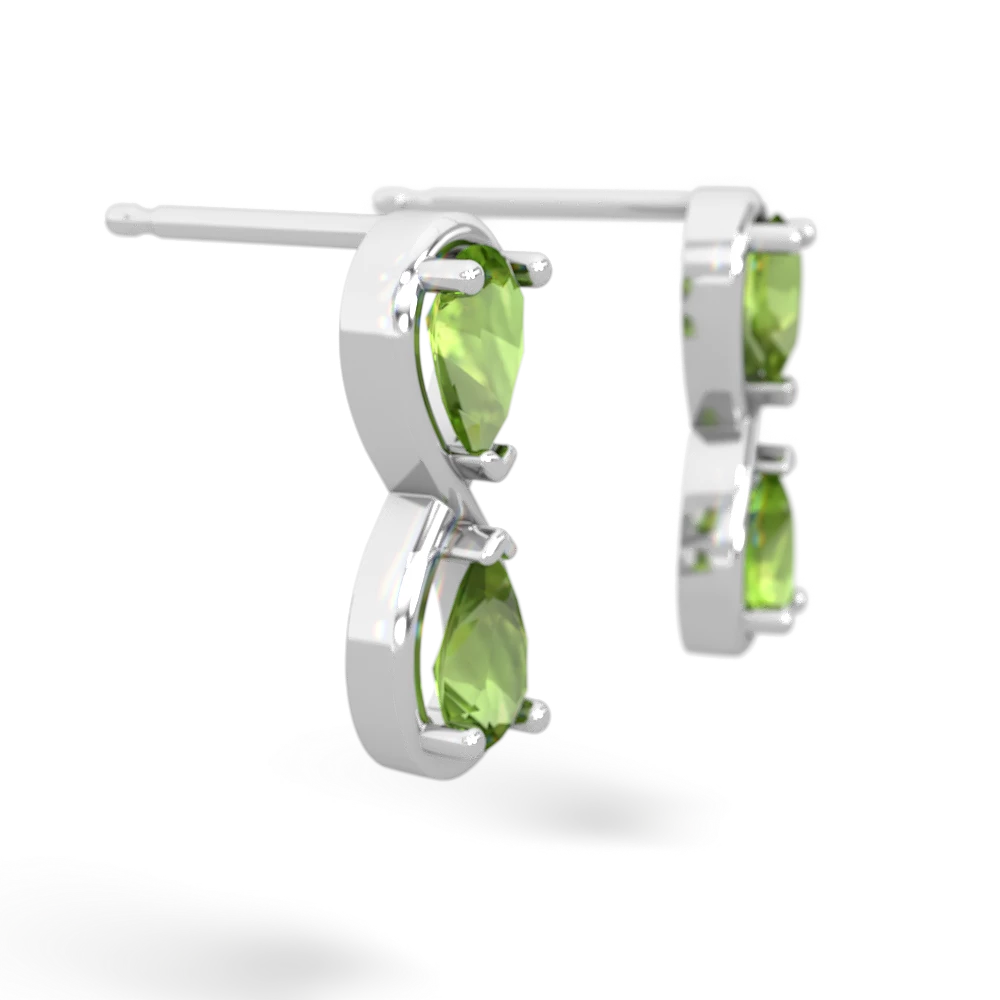 Peridot Infinity 14K White Gold earrings E5050