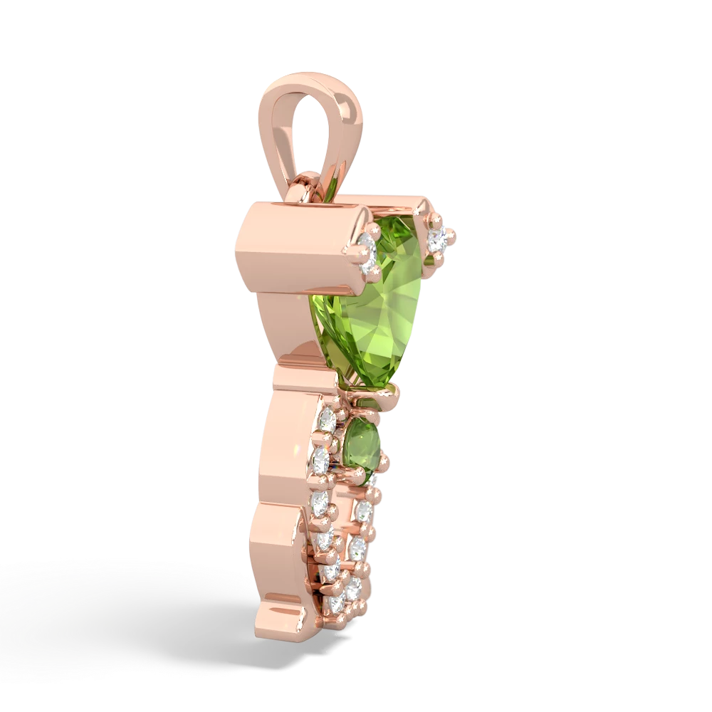 Peridot Puppy Love 14K Rose Gold pendant P5800