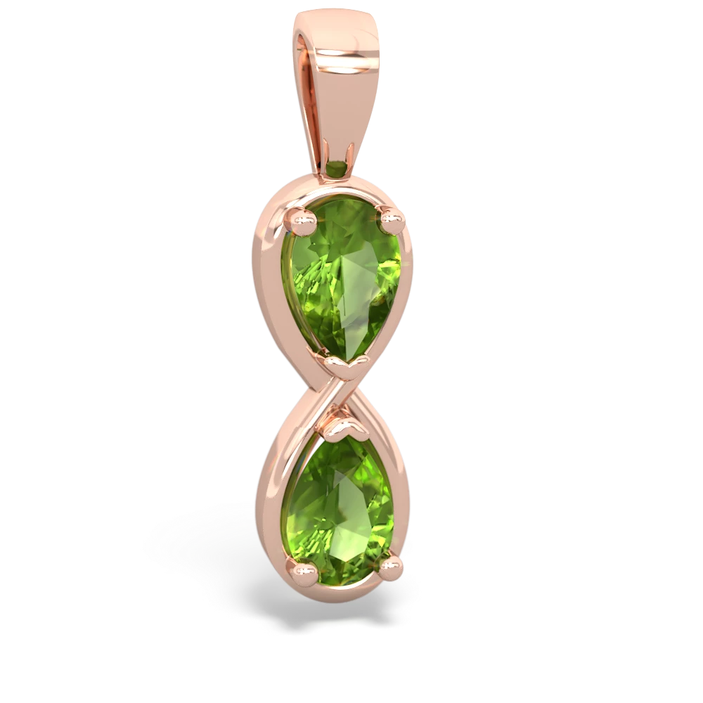 Peridot Infinity 14K Rose Gold pendant P5050