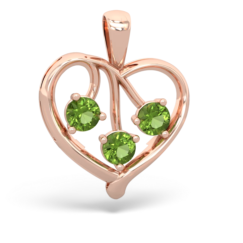 Garnet Glowing Heart 14K Rose Gold pendant P2233