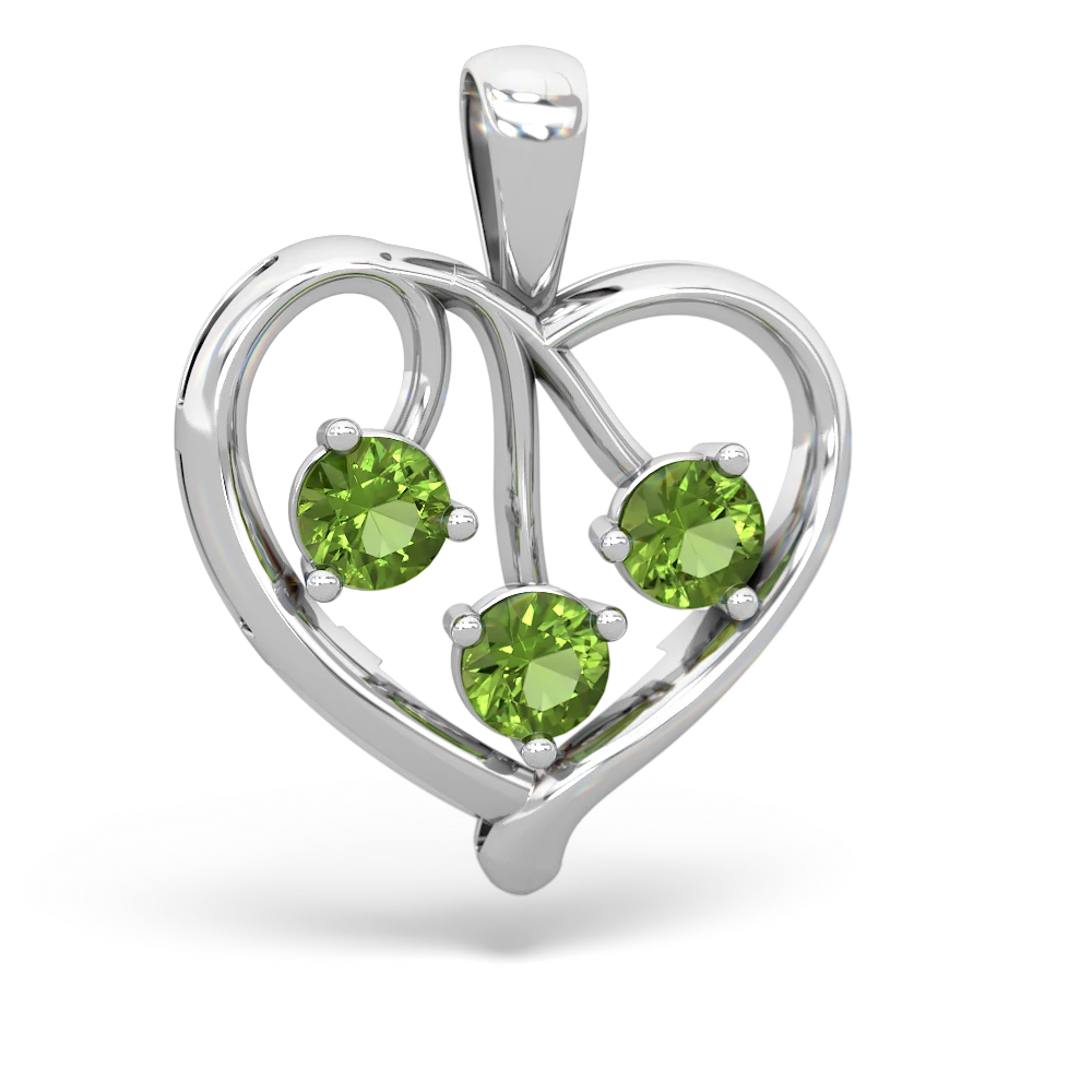 Lab Sapphire Glowing Heart 14K White Gold pendant P2233