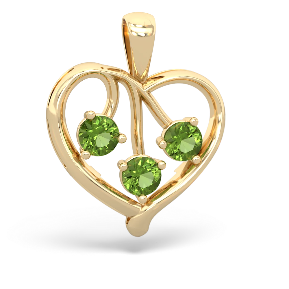 White Topaz Glowing Heart 14K Yellow Gold pendant P2233