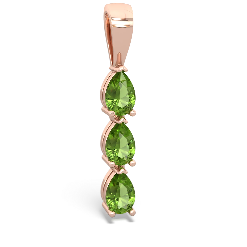 Lab Emerald Dew Drops 14K Rose Gold pendant P2251