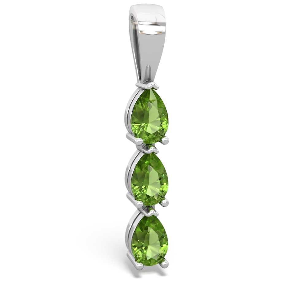 Emerald Dew Drops 14K White Gold pendant P2251