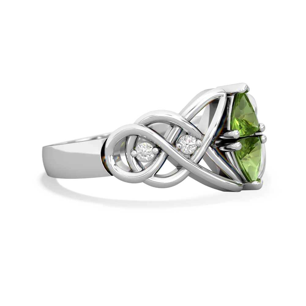 Peridot Keepsake Celtic Knot 14K White Gold ring R5300