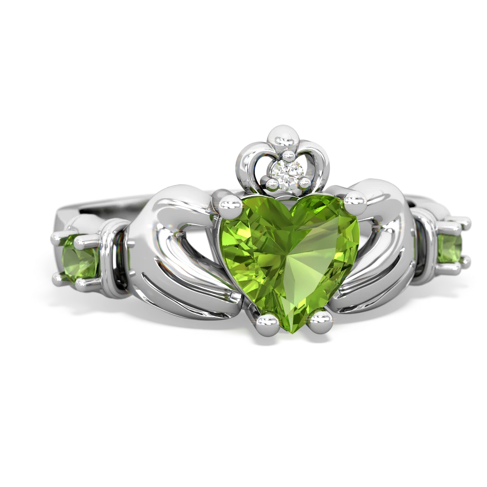 Opal Claddagh Keepsake 14K White Gold ring R5245