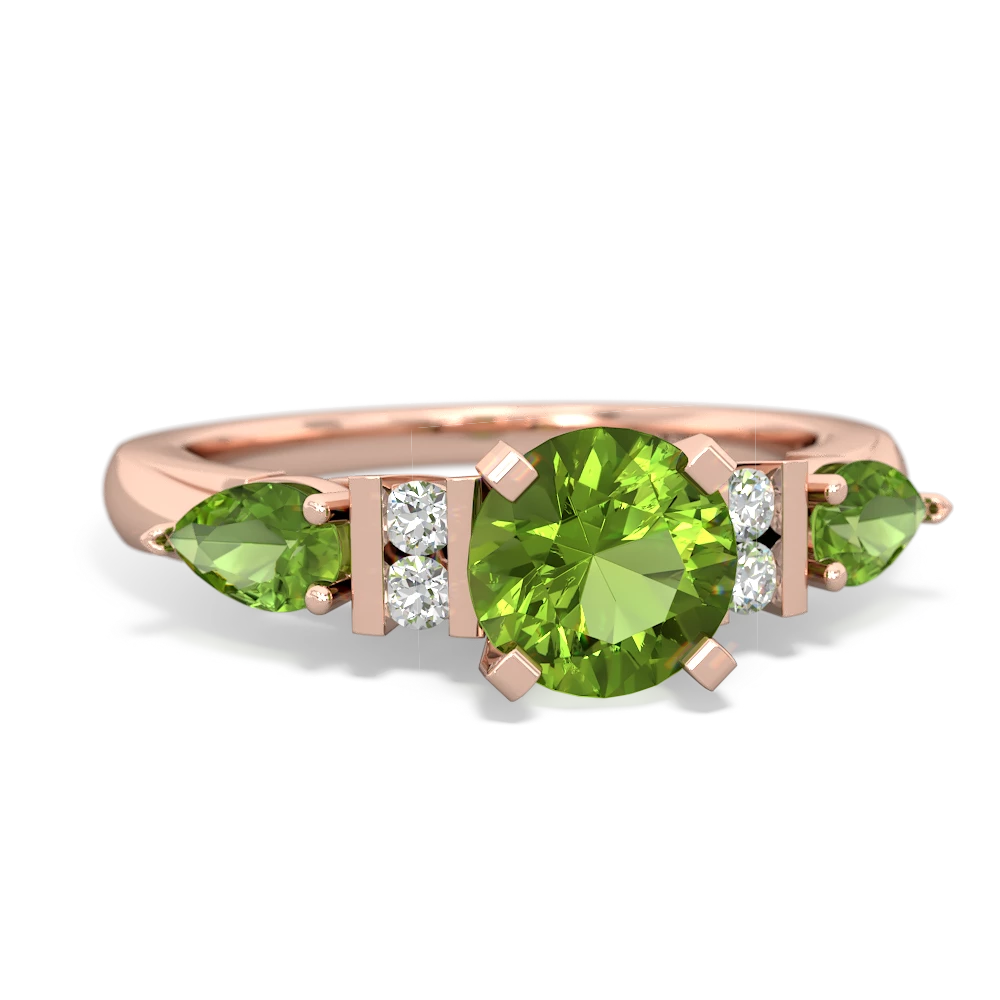 Jade 6Mm Round Eternal Embrace Engagement 14K Rose Gold ring R2005