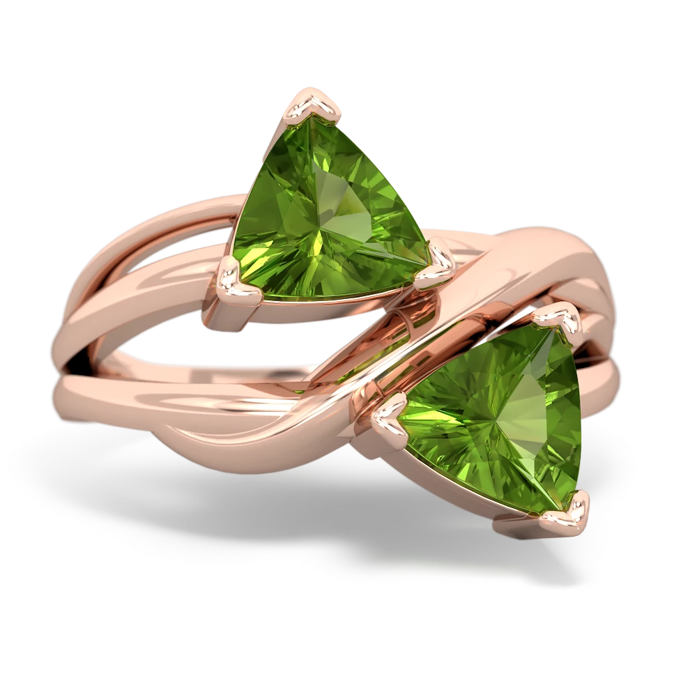 Peridot Split Band Swirl 14K Rose Gold ring R2341