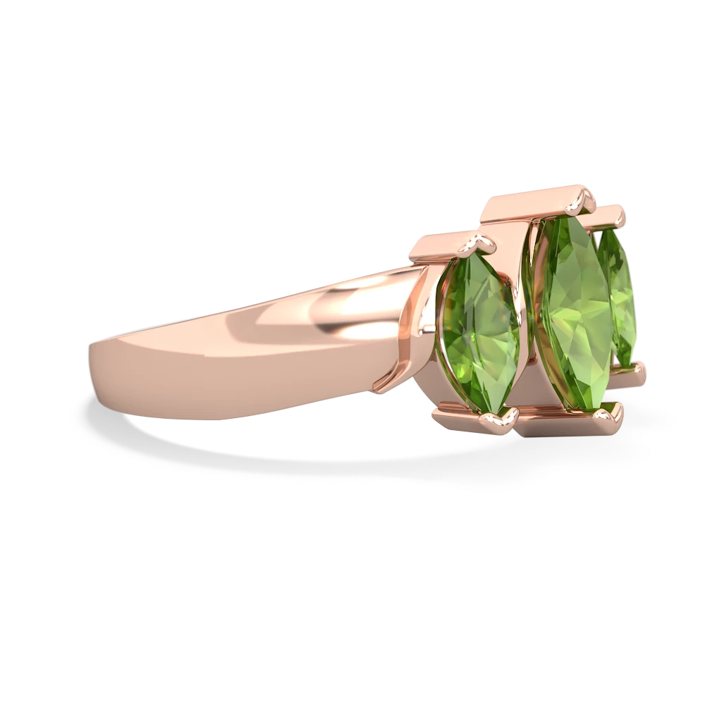 Peridot Three Peeks 14K Rose Gold ring R2433