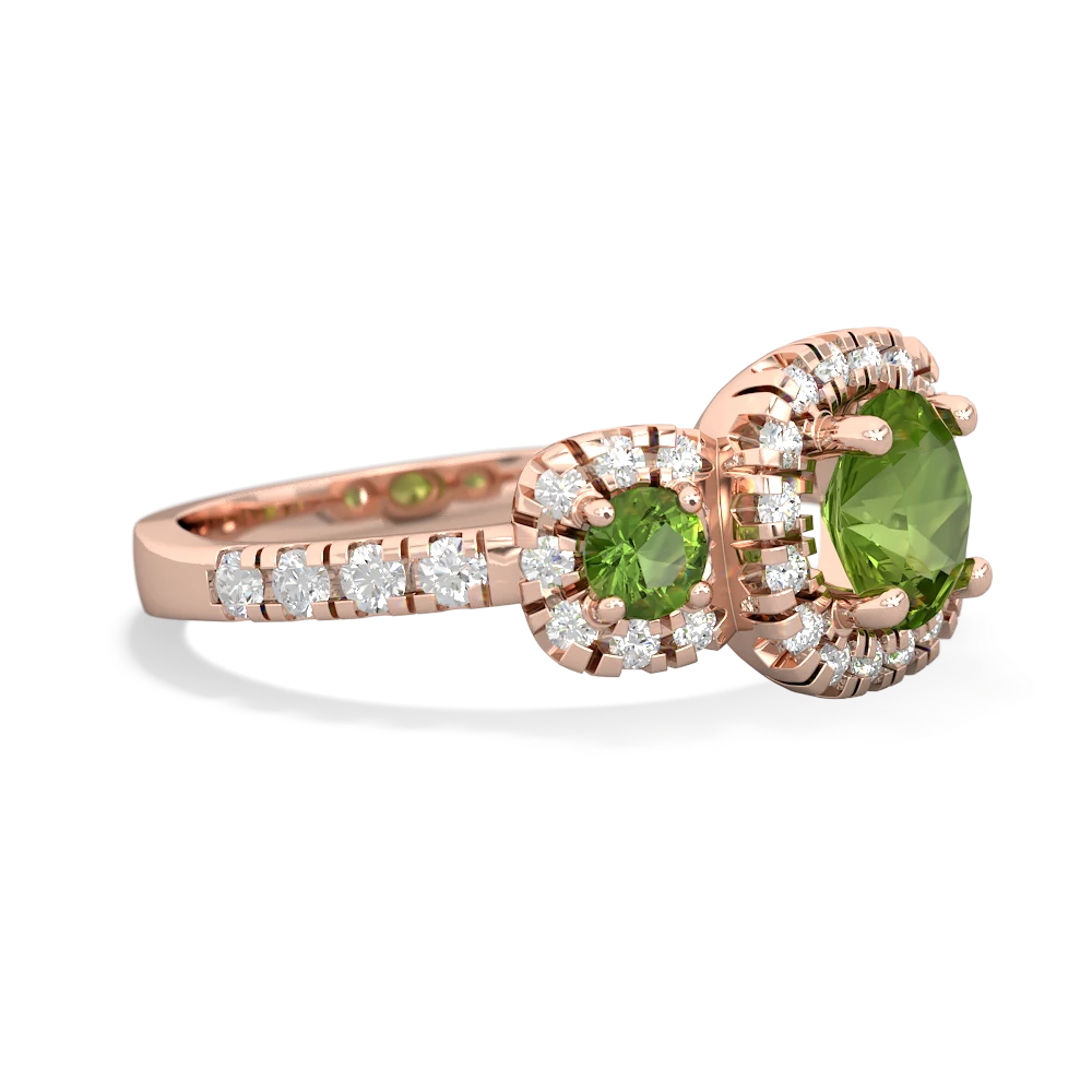 Lab Emerald Regal Halo 14K Rose Gold ring R5350