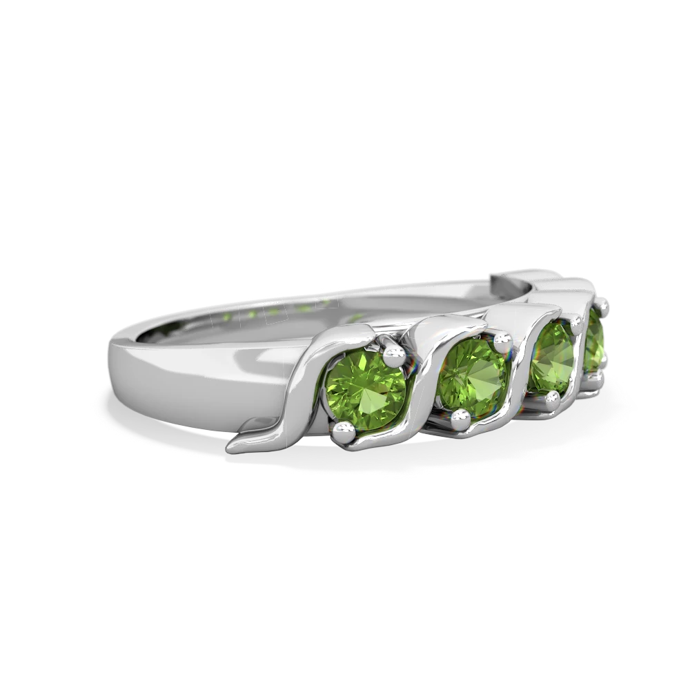 Peridot Anniversary Band 14K White Gold ring R2089