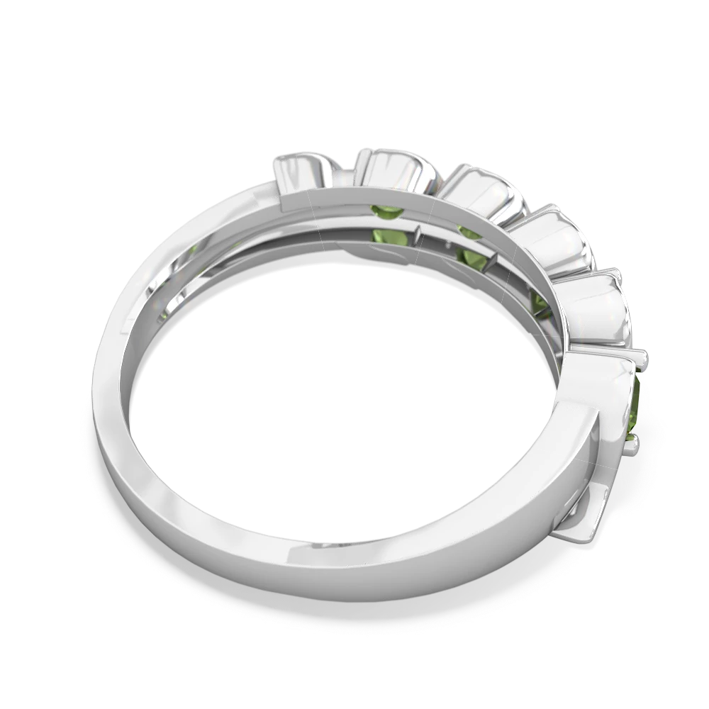 Peridot Anniversary Band 14K White Gold ring R2089