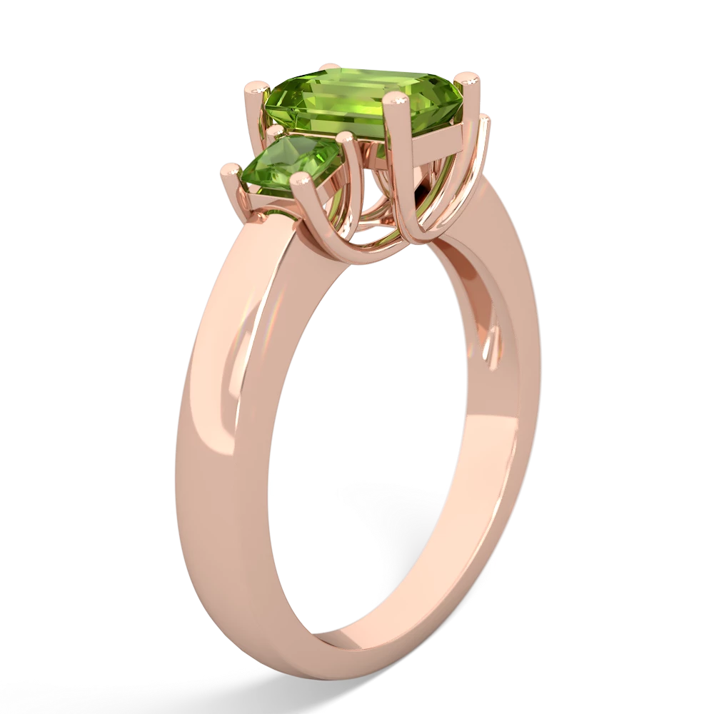 Sapphire Three Stone Emerald-Cut Trellis 14K Rose Gold ring R4021