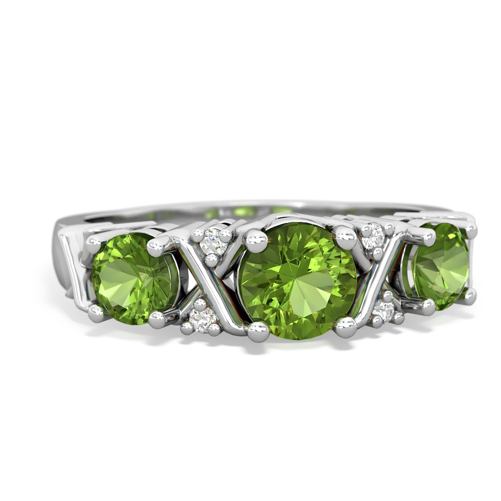 Emerald Hugs And Kisses 14K White Gold ring R5016