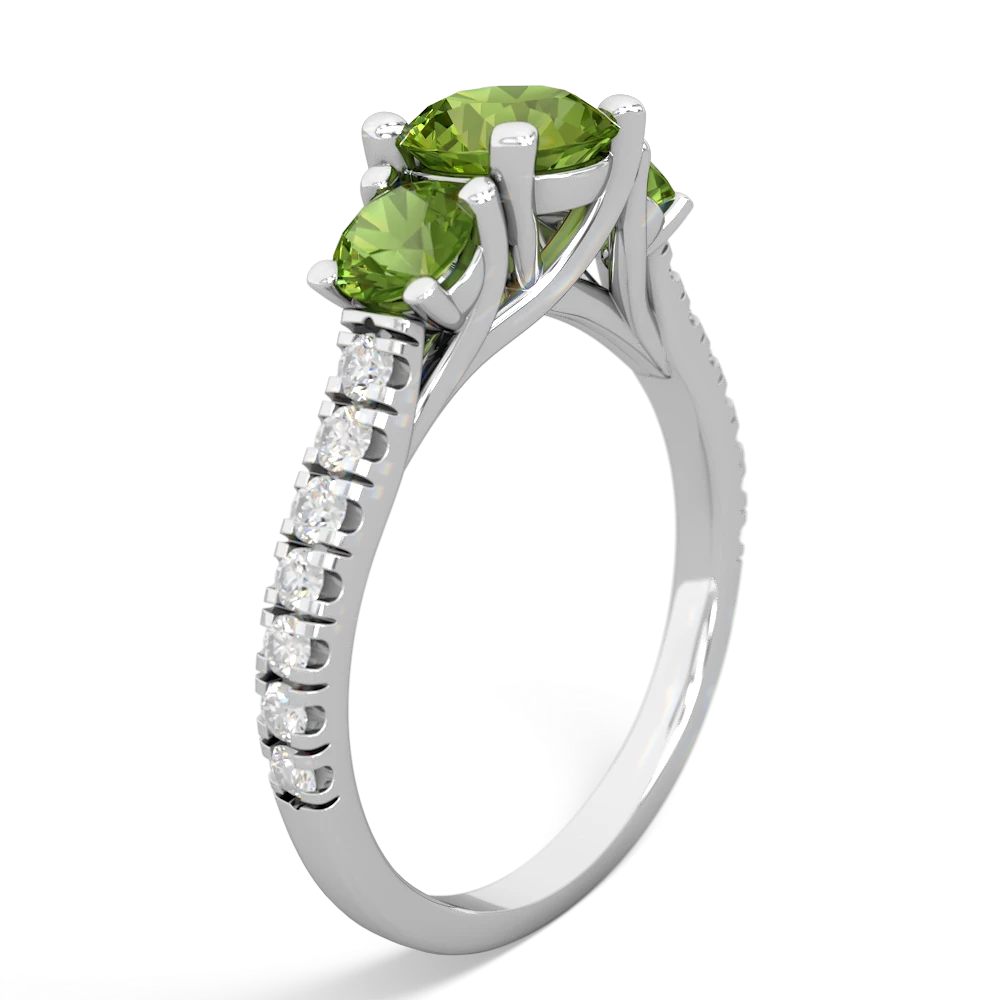 Lab Sapphire Pave Trellis 14K White Gold ring R5500