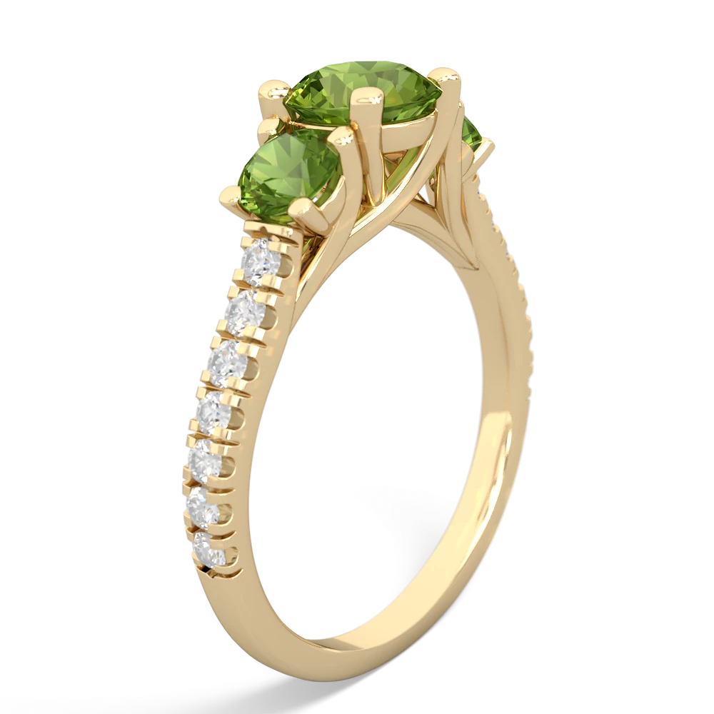 Peridot Pave Trellis 14K Yellow Gold ring R5500