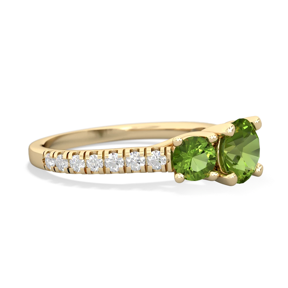 Peridot Pave Trellis 14K Yellow Gold ring R5500