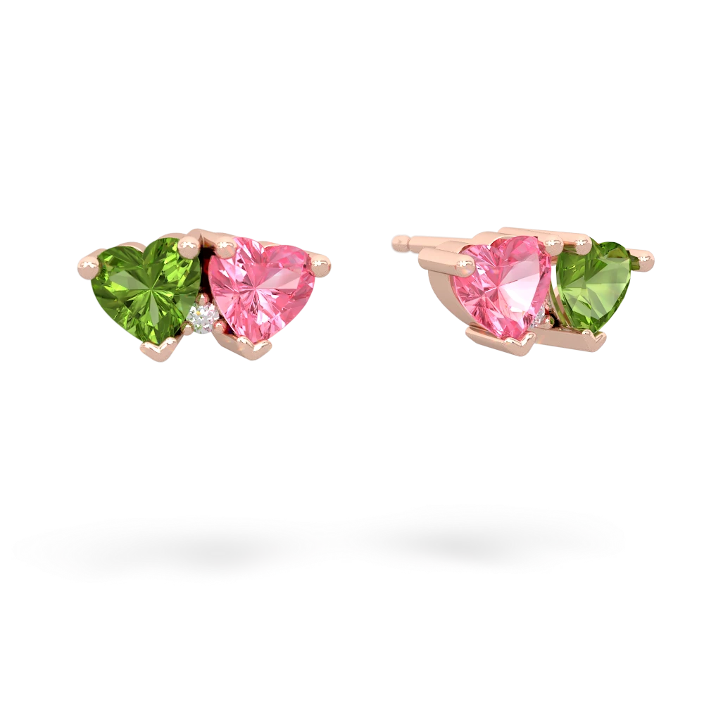 Peridot Sweethearts 14K Rose Gold earrings E5260