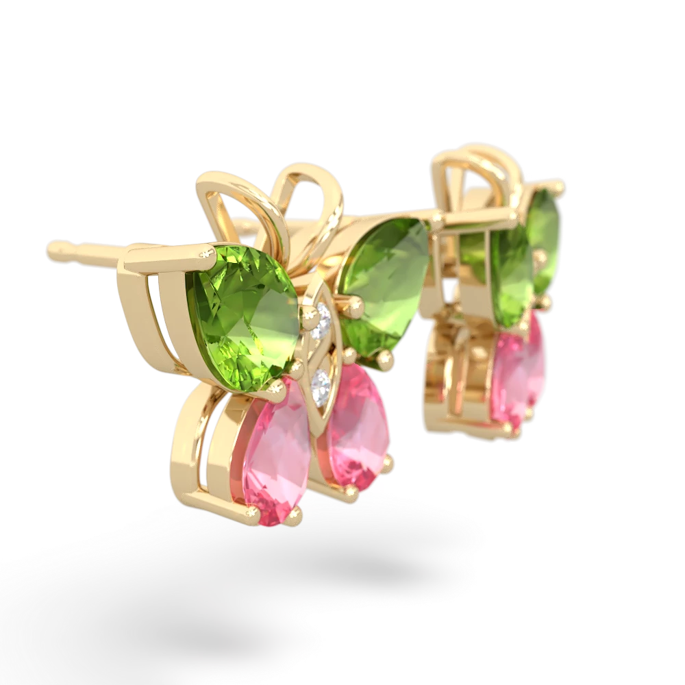 Peridot Butterfly 14K Yellow Gold earrings E2215