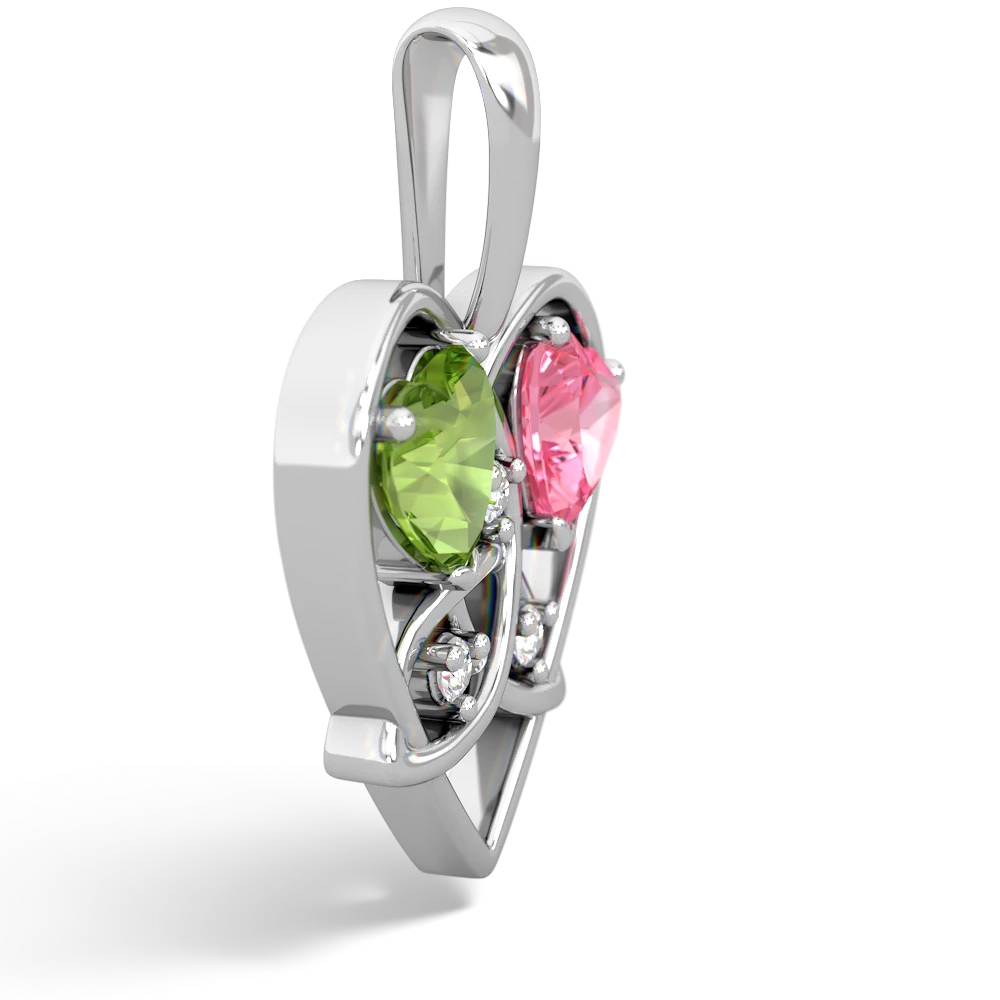 Peridot Celtic Trinity Heart 14K White Gold pendant P5331